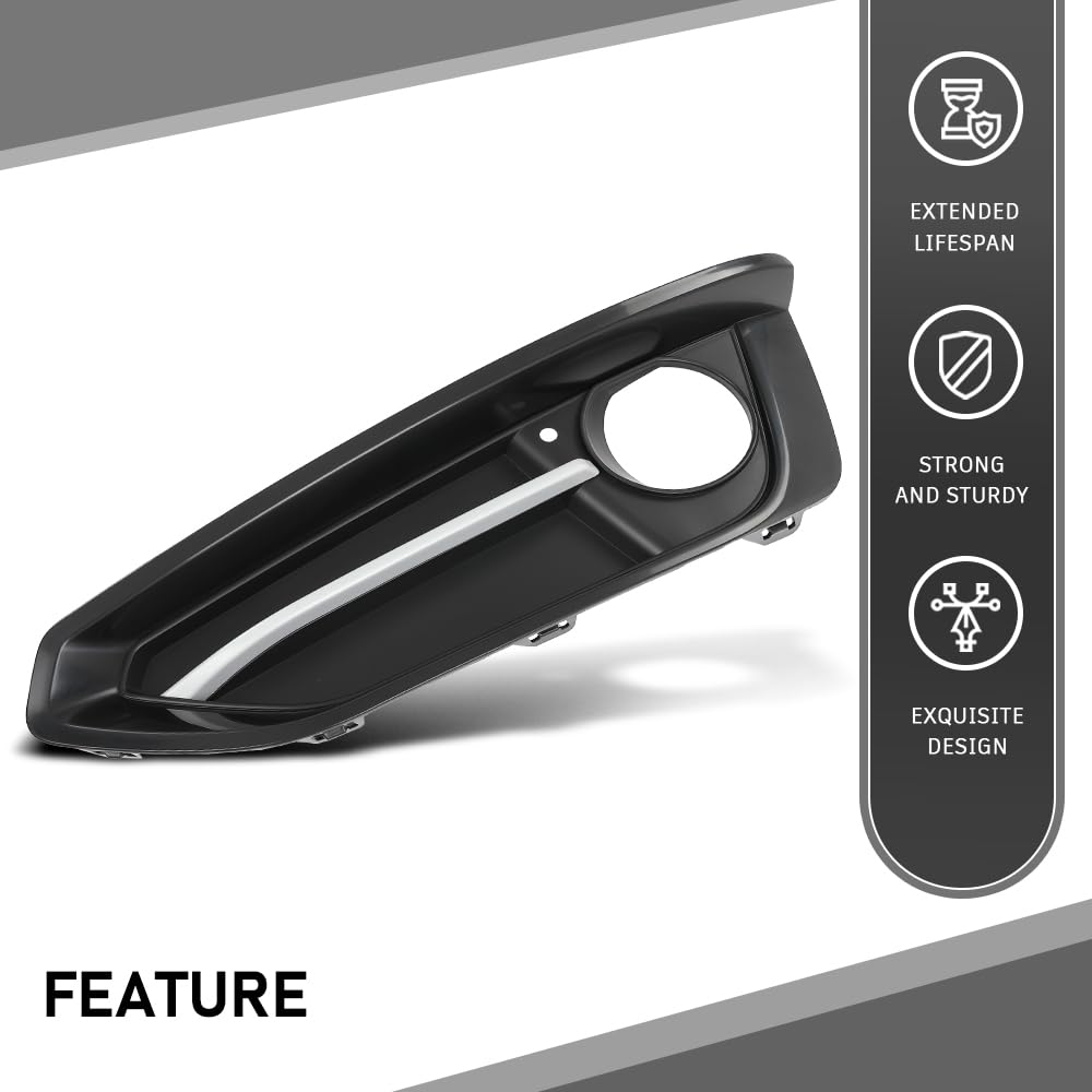 G-PLUS Front Fog Light Cover Trim Driving Lamp Driver Left Side Compatible with BMW 230i xDrive Base 2017-2021 For Sport Line Models Without M Sport Package 51117343731, BM1038163 Black
