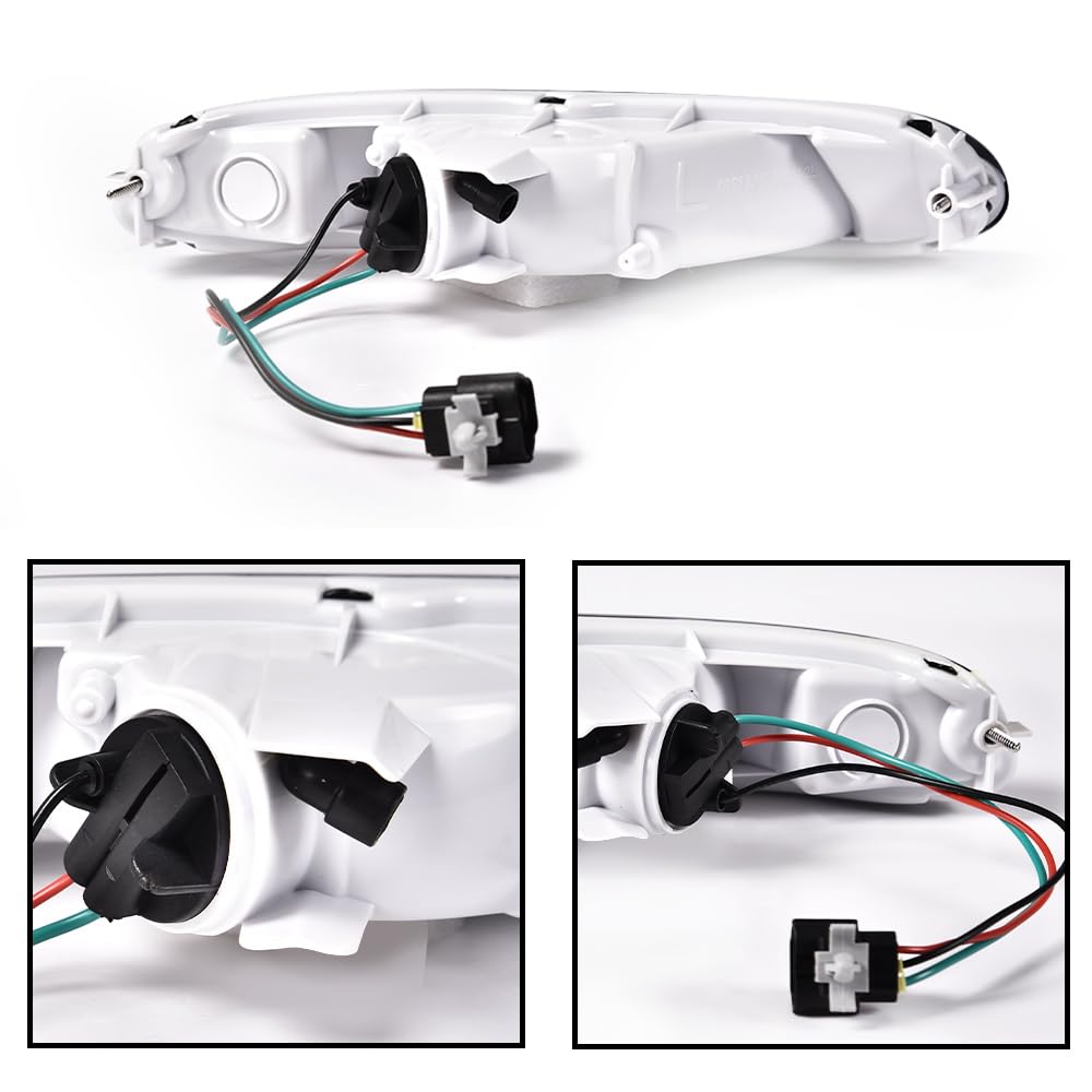 GPLUS Signal Lights, Compatible With Mazda MX-5 Miata 1990-1997, Front Bumper Mounted Marker Signal Parking Light (Clear lens Chrome Housing Amber Reflector)
