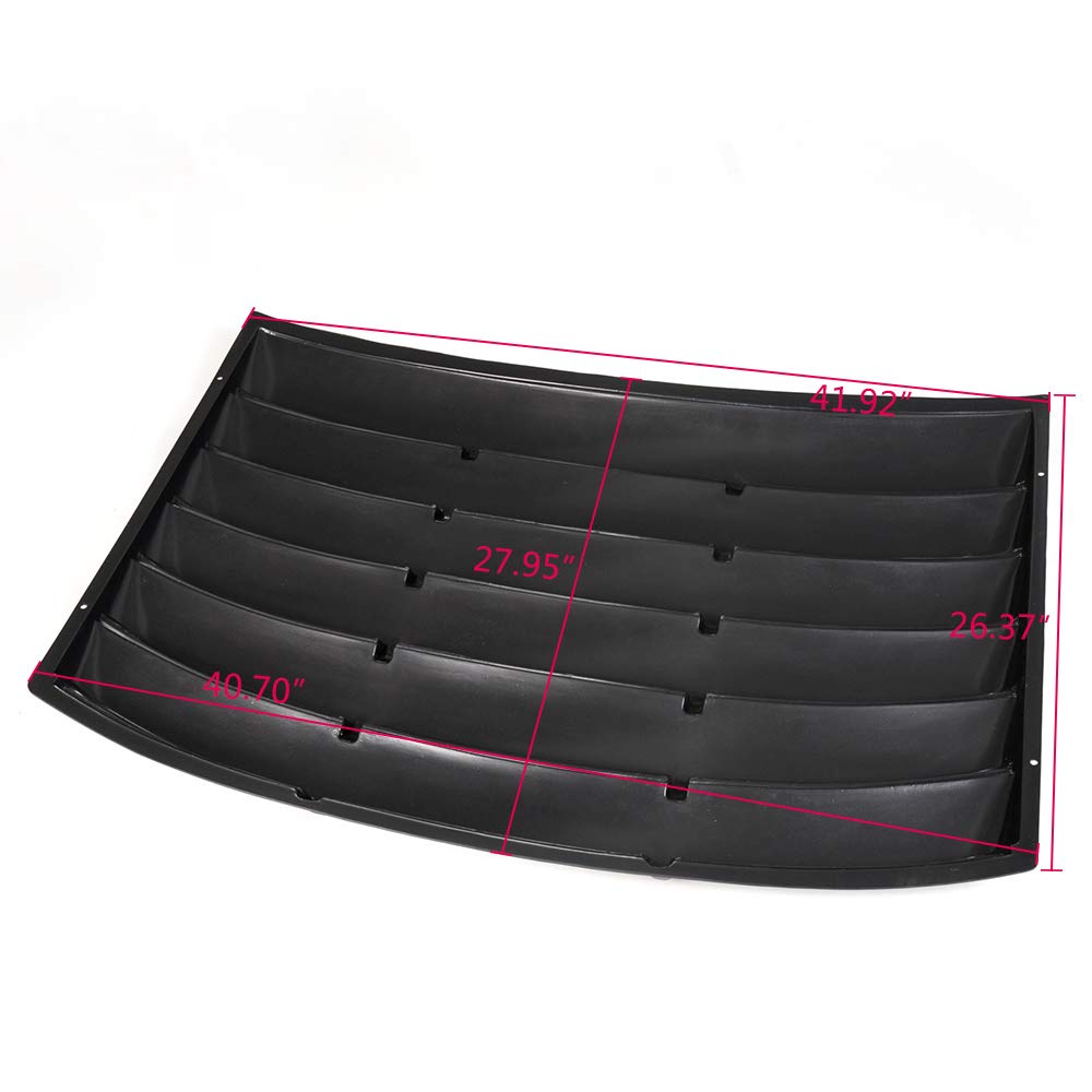 G-PLUS Window Louver Replacement for Chevy Camaro 2010 2011 2012 2013 2014 2015 Unpainted Black ABS Rear Window Scoop Windshield Louver Sun Shade Cover Rain Guard