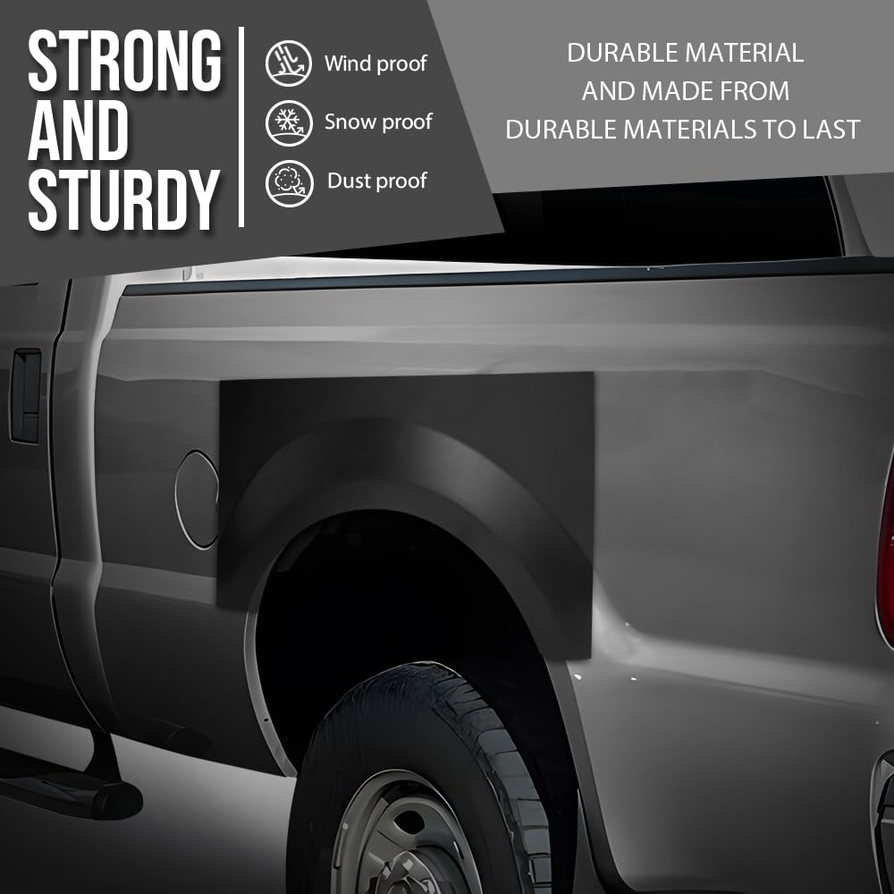 G-PLUS Rear Wheel Arch Repair Patch Panels Fit Ford F250 Super Duty Truck 1999-2010, Fit Ford F350 Super Duty / F450 / F550 1999-2010 Truck w/o Dual Rear Wheel Flare Mounting Holes, Black