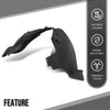 G-PLUS Fender Liner Splash Shield Front Right Side Compatible with Porsche Macan 2.0L 2017-2024 95B809962D, PO1249100 Black
