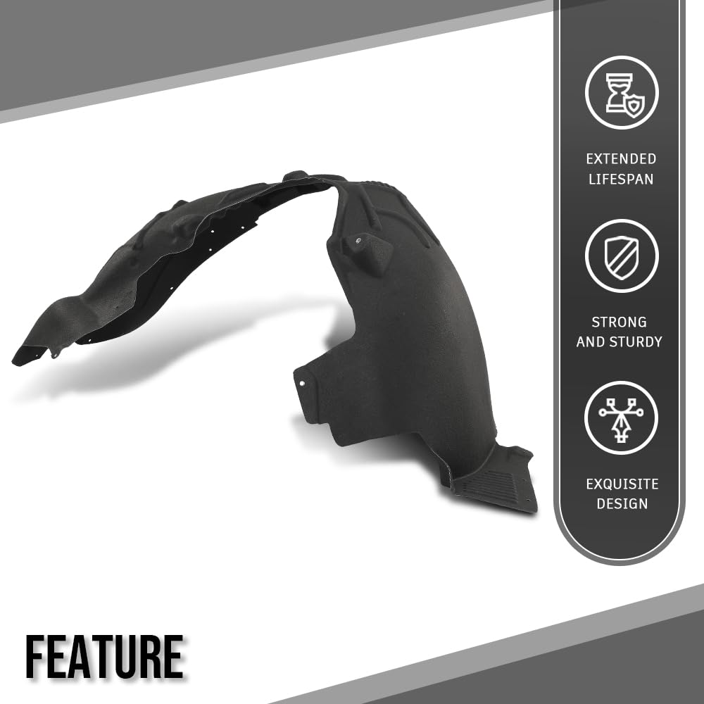 G-PLUS Fender Liner Splash Shield Front Right Side Compatible with Porsche Macan 2.0L 2017-2024 95B809962D, PO1249100 Black