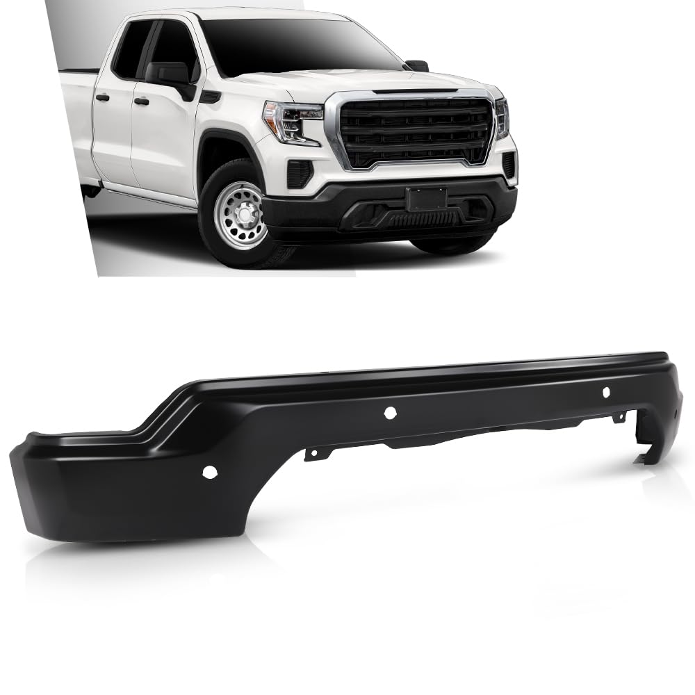 G-PLUS Front Bumper Face Bar Compatible with GMC Sierra 1500 2019-2021,Fit for Models with Park Assist Only, NOT Fit for Base Models Black