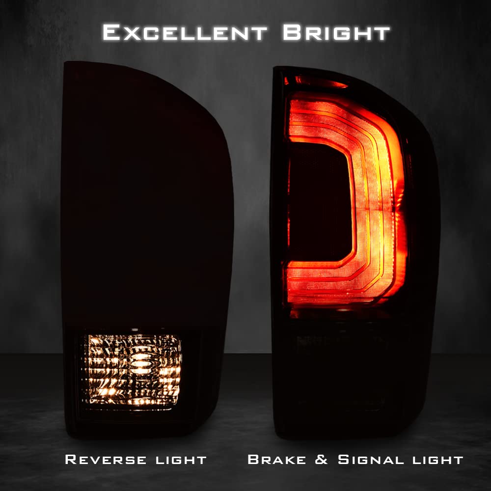 G-PLUS Rear Tail Light Compatible with Toyota Tacoma 2016 2017 2018 2019 2020 2021 2022 2023, Dark Red Rear Brake Lamp,Luces Traseras Right Passenger