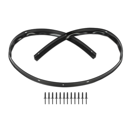 G-PLUS Rubber Bumper Hood Seal & Rivets Compatible with Dodge Challenger 2008-2022 Black PVC 68051392AB, 68051392AA