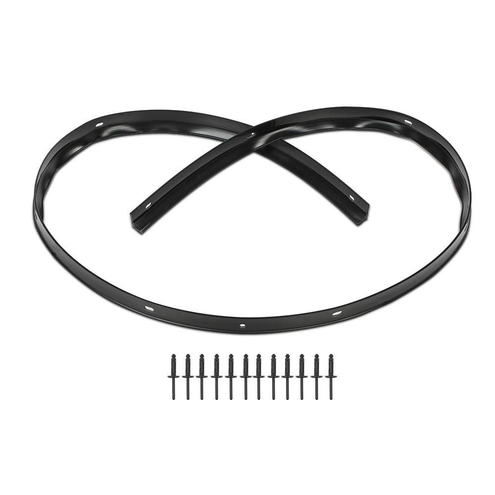G-PLUS Black Rubber Bumper Hood Seal & Rivets Compatible with Dodge Challenger 2008-2022 68051392AB, 68051392AA