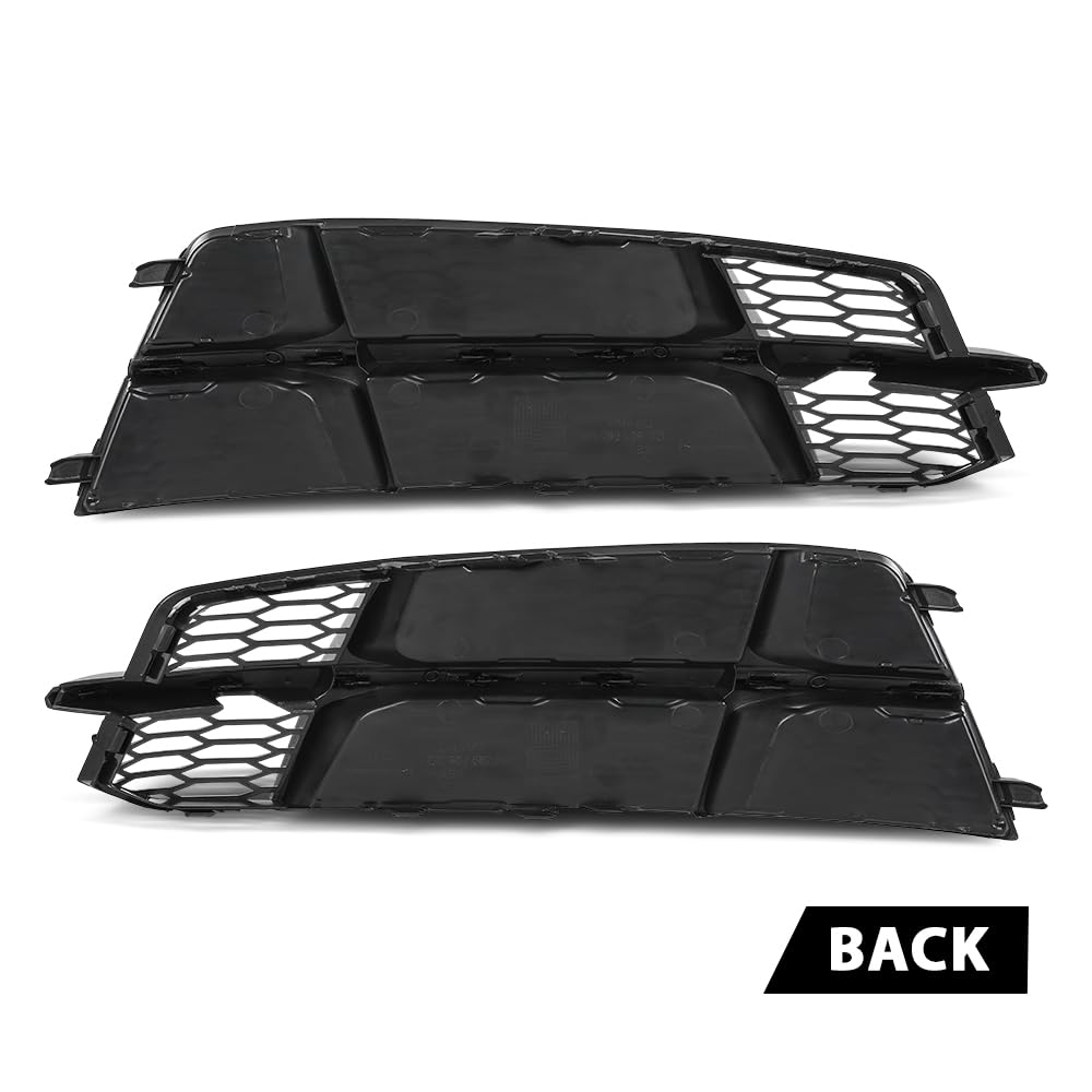 G-PLUS Pair Front Front Fog Light Grille Cover, Compatible with Audi A6 / A6 Quattro / S6 S-Line 2016 2017 2018, Left Driver & Right Passenger Side 2PCS, 4G0807648B, 4G0807647B