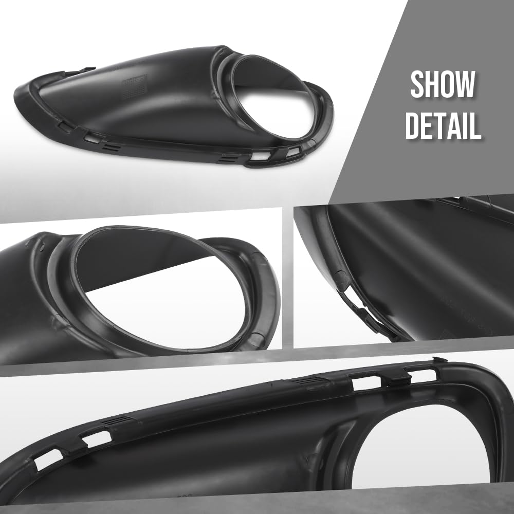G-PLUS Fog Light Trim Driving Lamp Front Passenger Right Side Hand Compatible with Porsche Cayenne Turbo 2011 2012 2013 2014, Fit Porsche Cayenne Turbo S 2013-2014 95850509400, PO1039105 Black