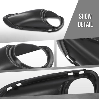 G-PLUS Fog Light Trim Driving Lamp Front Passenger Right Side Hand Compatible with Porsche Cayenne Turbo 2011 2012 2013 2014, Fit Porsche Cayenne Turbo S 2013-2014 95850509400, PO1039105 Black