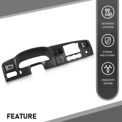 G-PLUS Dash Bezel Dashboard Surround Trim Panel Compatible with Ford F250 F350 Super Duty 2005 2006 2007 Black Dash Cover
