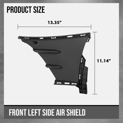 G-PLUS Front Left Side Lower Bumper Air Shield Compatible with Benz A220 & A35 AMG 2019 2020 2021 2022 With AMG Package 1778853803, MB1038211 Black