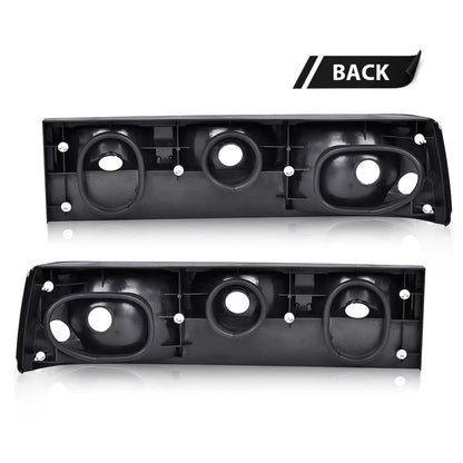 G-PLUS Taillights Taillamps Rear Brake Lights Left&Right w/o Bulbs Compatible with Ford Mustang 1987-1993,FO2800168, FO2801168 Smoky Lens Black Housing Faros Traseros Luces TraserasAssembly