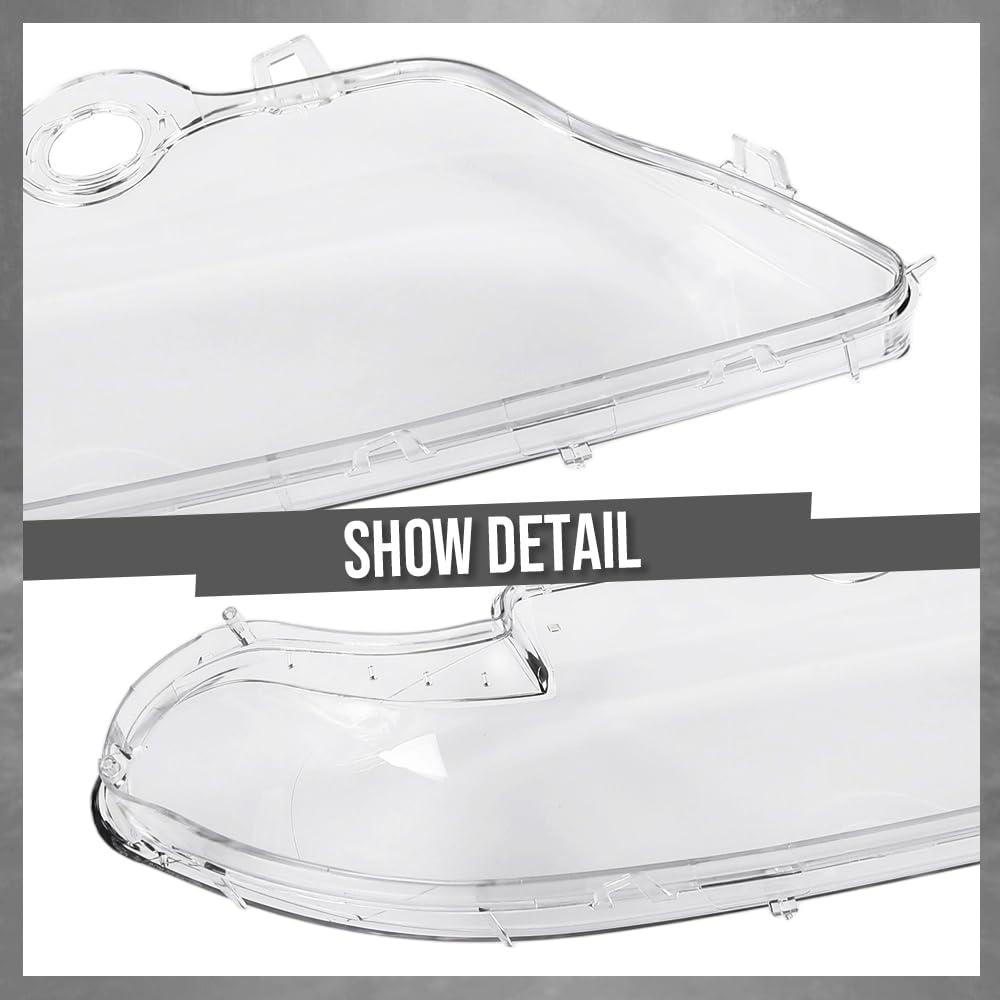 G-PLUS Headlight Lens Cover Compatible with BMW 5 Series E39 Facelift 2000-2003 Left & Right Pair Front Headlamp Lens Cover Clear