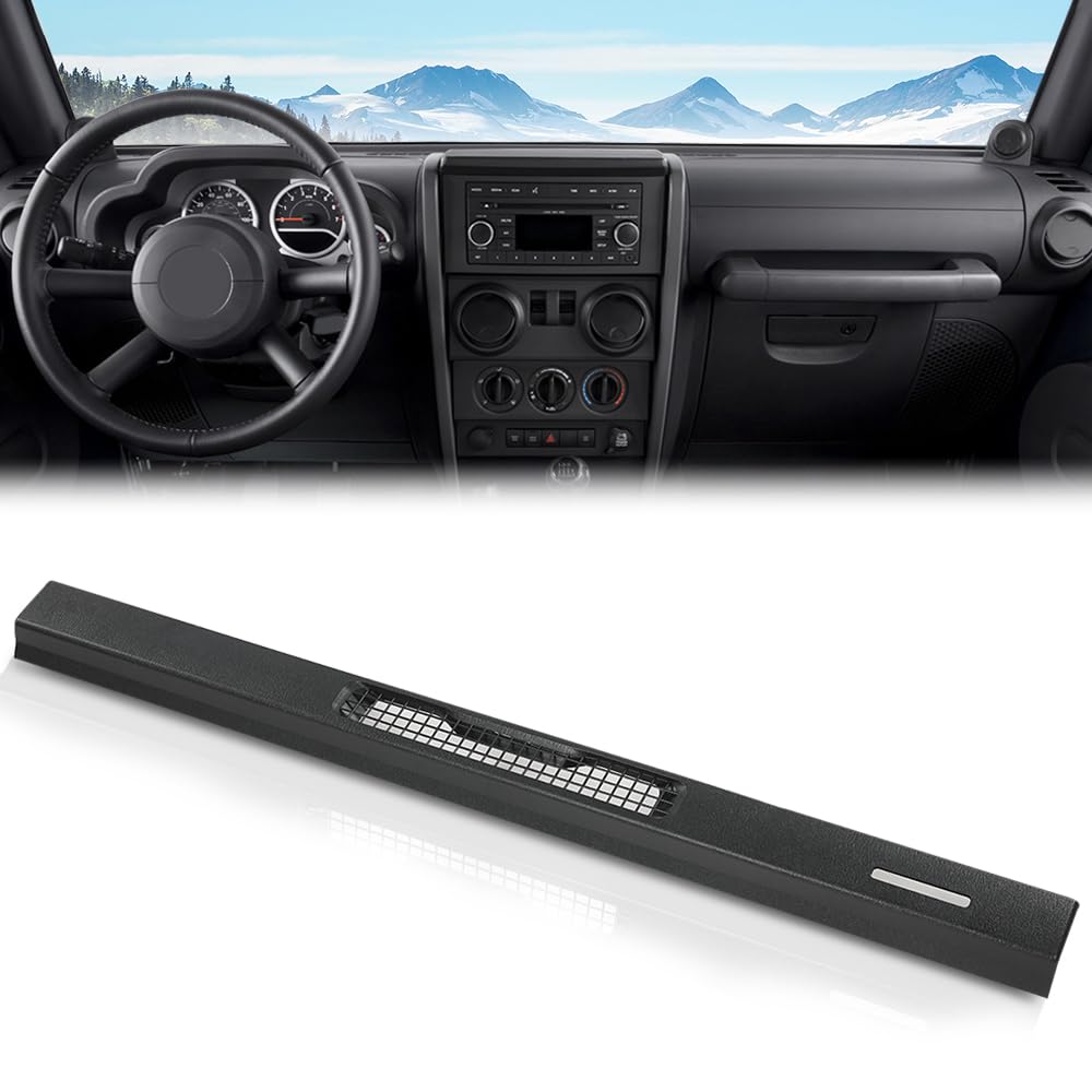 G-PLUS Upper Dash Defrost Vent Bezel Trim Panel Compatible with Jeep Wrangler TJ 1997-2006 55037036 Black