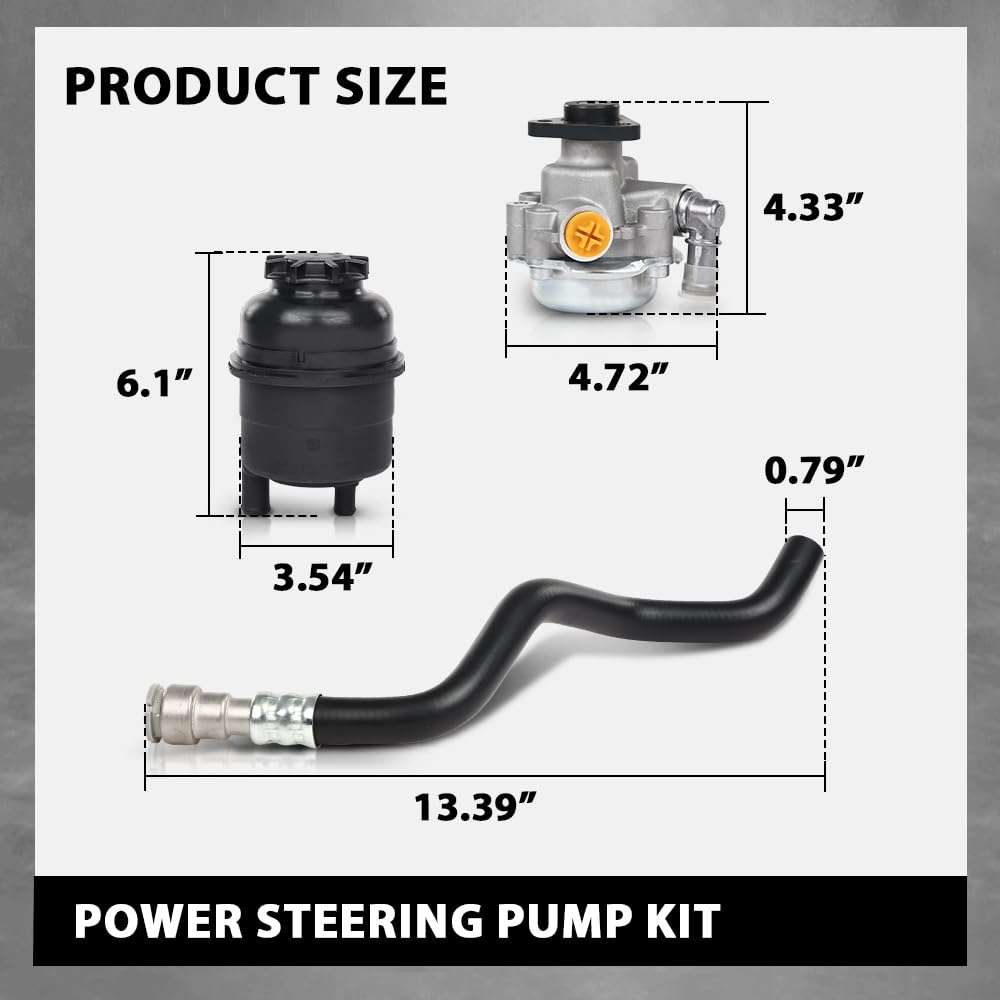 G-PLUS Power Steering Pump Kit Compatible with BMW E46 325Ci 325i 330Ci 330i 2000-2005, Fit LUK LF-20 (ID: LF 20) Power Steering Pumps Only