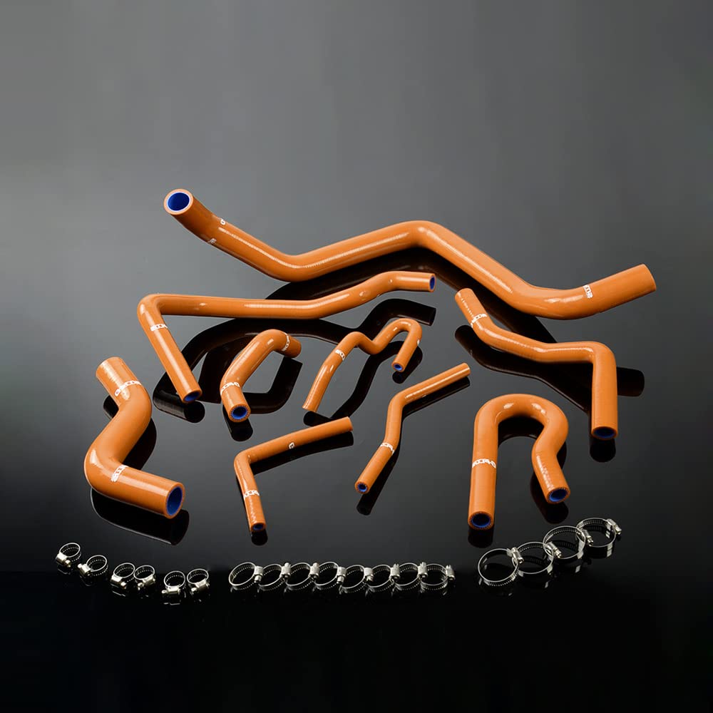 G-PLUS Silicone Radiator Hose Kit Compatible with 1992-2000 HONDA CIVIC D15 D16 SOHC EG/EK Orange