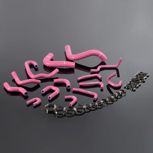 G-PLUS Silicone Radiator Hose Kit Clamps Compatible With 1990-1995 Toyota Pickup 3.0L V6 Pink