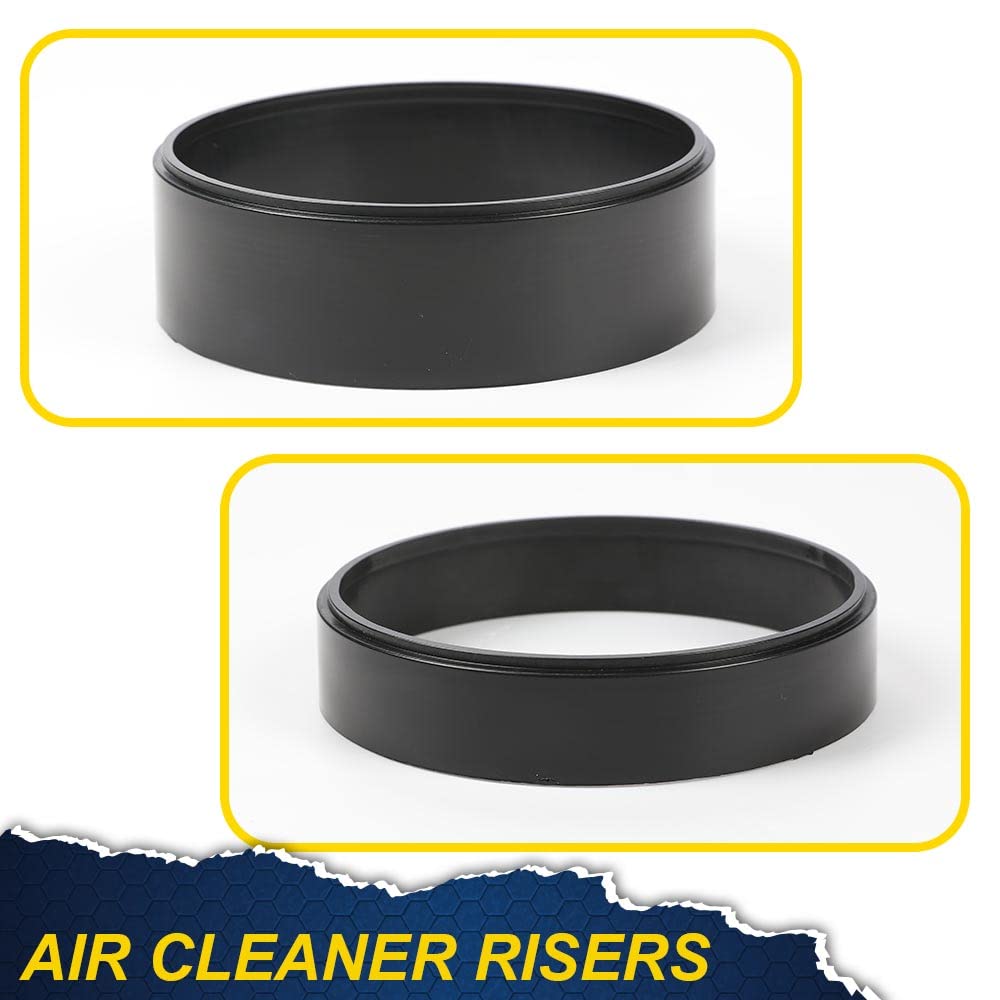 G-PLUS Air Cleaner Spacer Compatible With Edelbrock Holley 1/2"-2" Plastic Kit Black 4PCS