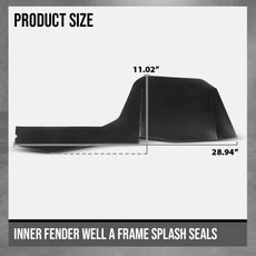 G-PLUS Fender Liner Pair for Oldsmobile Cutlass 442 1968-1972 Front Black Side View