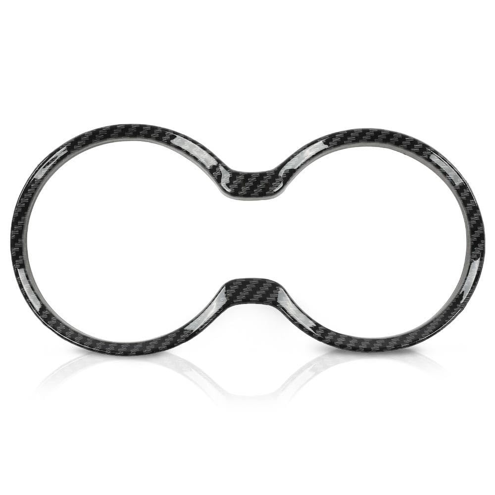 G-PLUS Gear Shift Cup Holder Cover Trim Bezel Compatible with Jeep Grand Cherokee 2011-2021 Black Carbon Fiber