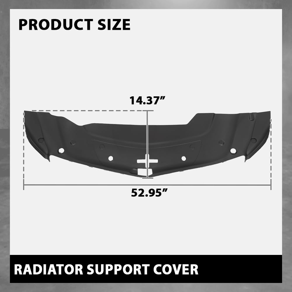 G-PLUS Radiator Support Cover Compatible with Cadillac XTS 2013-2017,Not Fit For Twin Turbo Model 64929DJ, GM1224122, 23205335 Black
