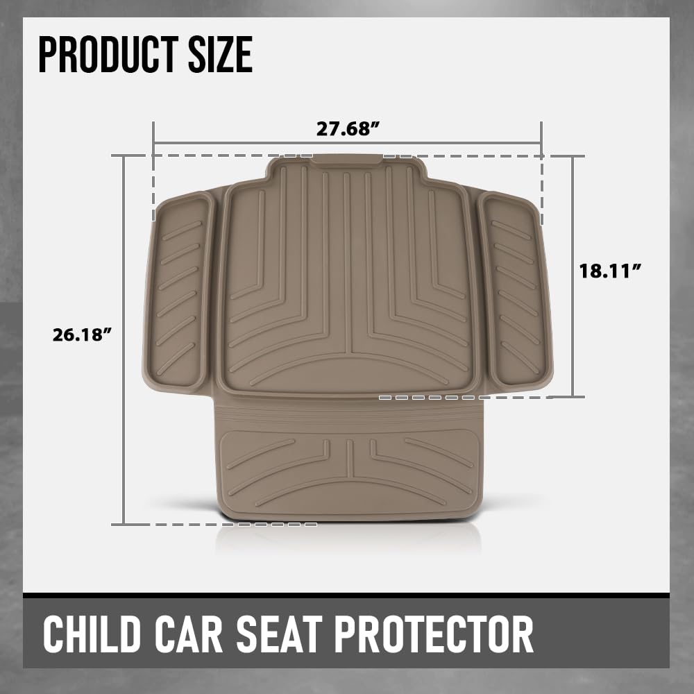 G-PLUS Child Car Seat Protector Compatible with Under virtually Any Rear or Forward-Facing Child car seat or Booster Brown