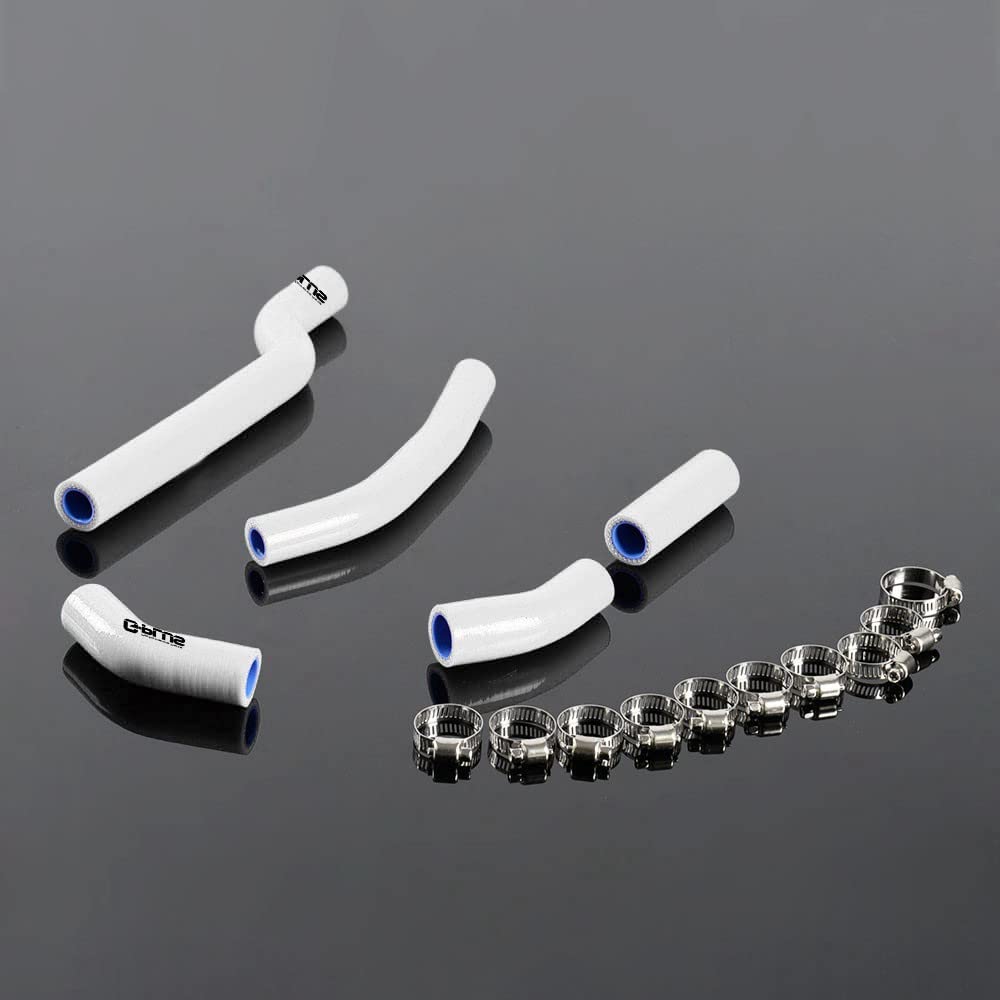 Gplus Silicone Radiator Coolant Hose Tube Clamps Kit Clamps Compatible With Yamaha YZ250F 2006 / WRF-250 2007-2009 YZ/WR-250F White