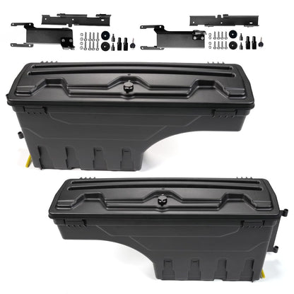 G-PLUS Lockable Storage Boxes Case Truck Bed Tool Box Driver & Passenger Side Pair Compatible with Ford F150 2015-2020 Black