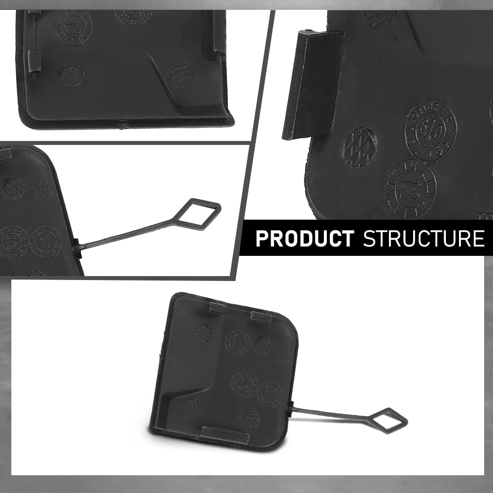G-PLUS Rear Bumper Tow Eye Cap Hook Cover Compatible with Cadillac SRX 2010-2016 25777324 Black