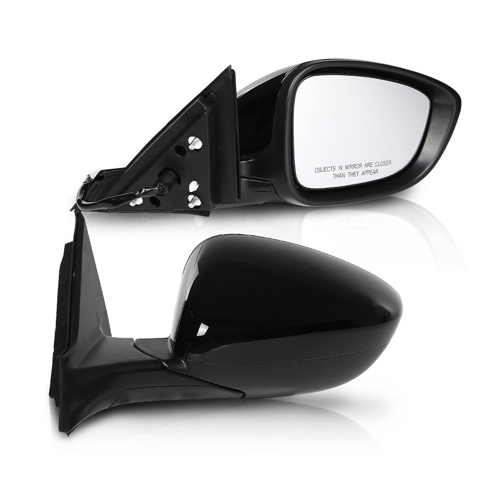 G-PLUS Power Mirror Driver and Passenger Side Compatible with Honda Accord Sedan 2018-2022 1.5L HO1320328 HO1321328 76208TVAA02 76258TVAA02 Glossy Black 3-Pin Manual Folding
