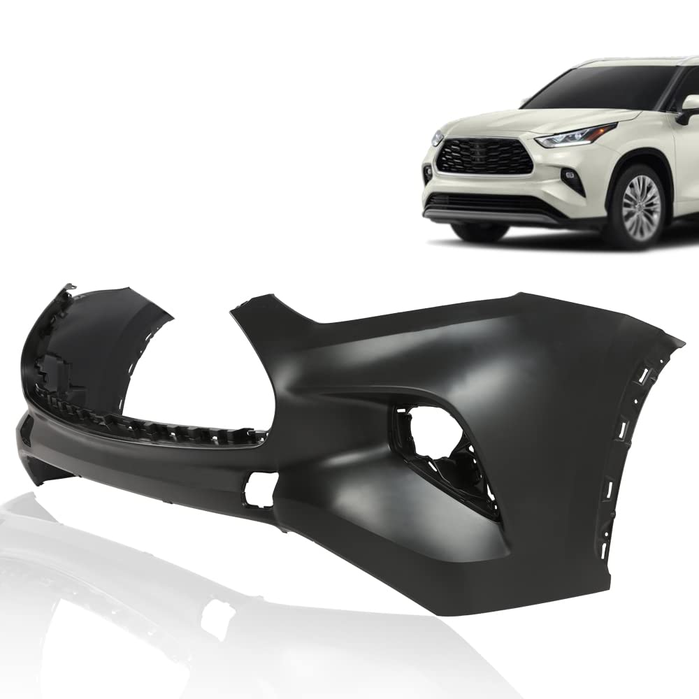 G-PLUS Front Bumper Cover, Compatible with Toyota Highlander 2020 2021 2022 Fit L, LE & XLE Models WITHOUT Park Assist ONLY TO1000462 521190E950