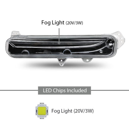 G-PLUS Pair LED Fog Lights Lamps Assembly, Compatible with Lincoln MKX 2016-2017, LH Driver & RH Right Side 2PCS, FA1Z-13200-D, FA1Z-13200-C