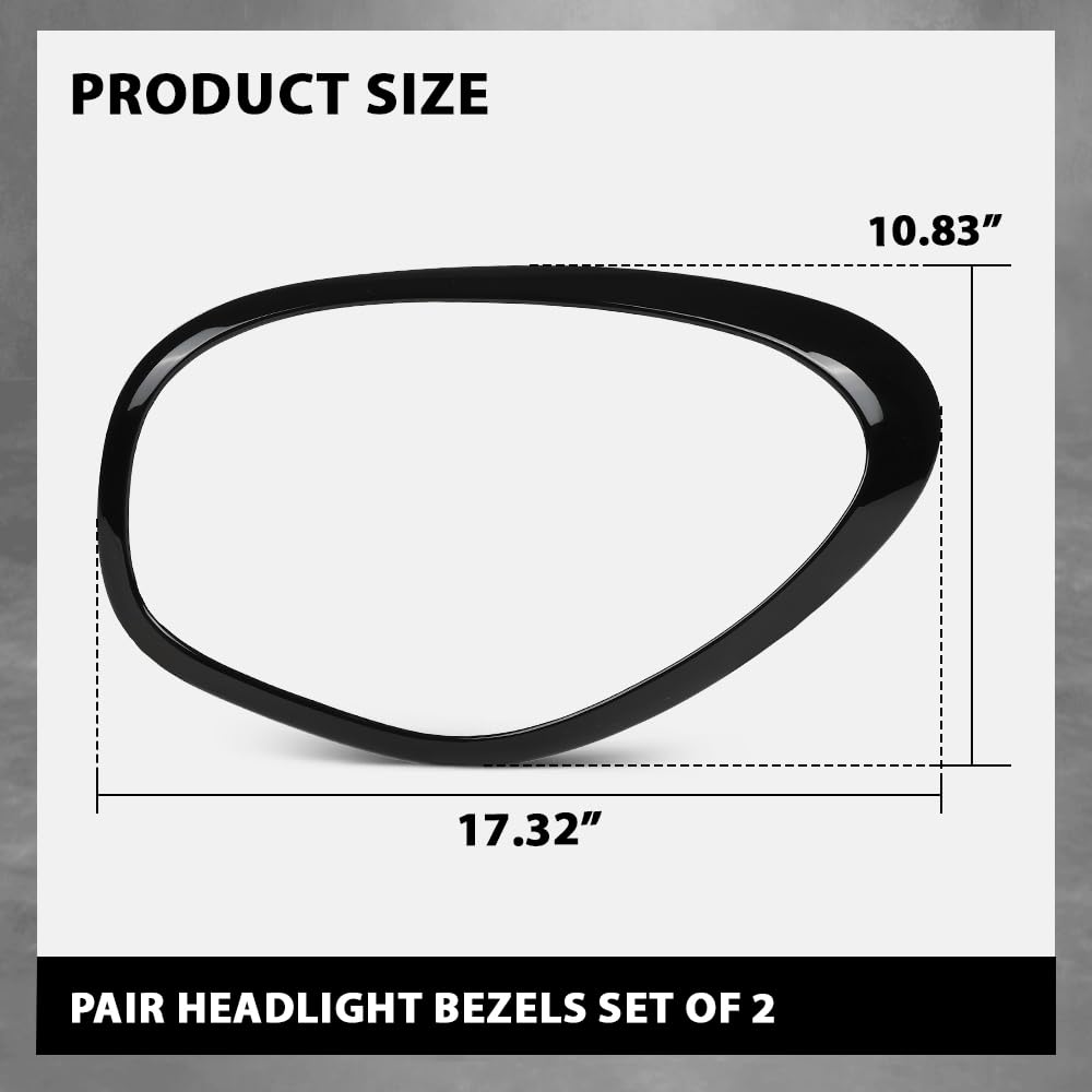 G-PLUS Headlight Bezels Set Compatible with 2011-2016 Mini Cooper Countryman Driver & Passenger Side Left&Right 51139812899, 51139812900, MC2506102, MC2507102 Glossy Black