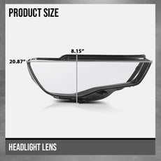 G-PLUS Headlight Lens Cover for Audi A3 2013-2016 Right Clear Side View