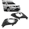 G-PLUS Fog Light Bezel Covers Trim Left + Right Driver Passenger Compatible with Nissan Rogue 2014-2016