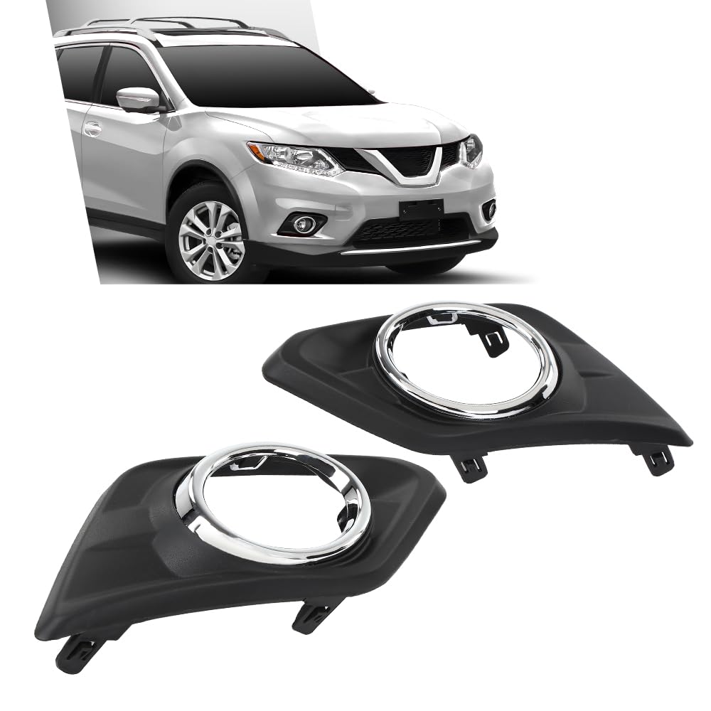 G-PLUS Fog Light Bezel Covers Trim Left + Right Driver Passenger Compatible with Nissan Rogue 2014-2016