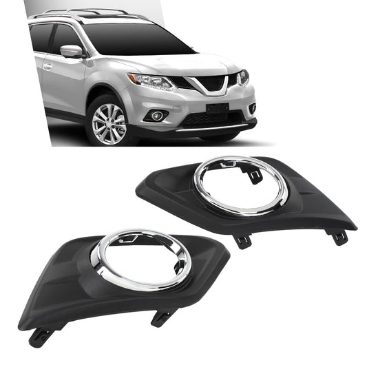 G-PLUS Fog Light Bezel Covers Trim Left + Right Driver Passenger Compatible with Nissan Rogue 2014-2016