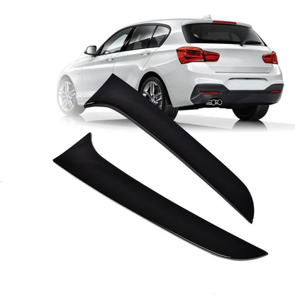 G-PLUS Rear Window Spoiler Side Wing Trim Cover Compatible with 2015-2017 BMW 1 Series F20 (Glossy Black)