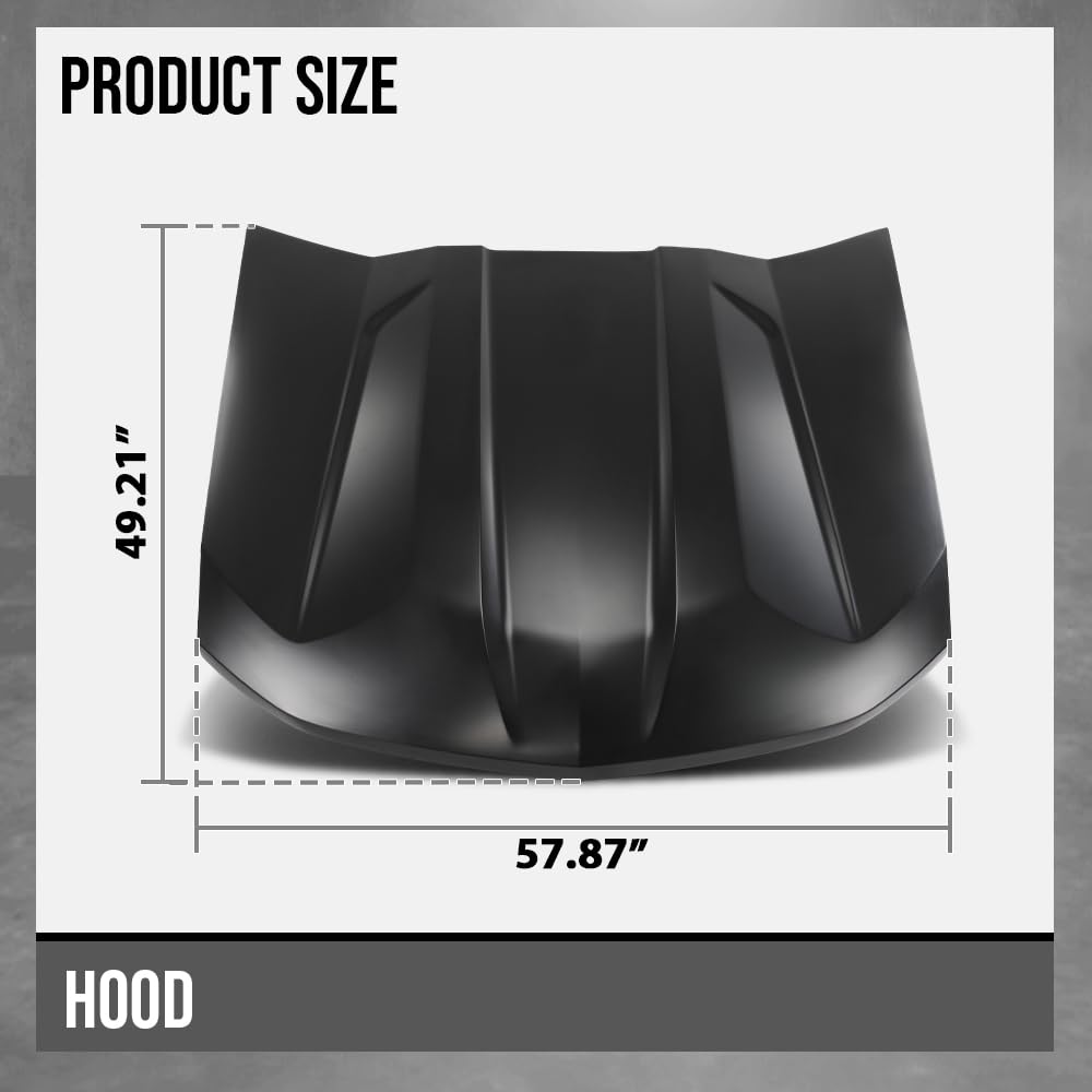 G-PLUS Front Hood Compatible with Chevy Colorado Z71 2023-2024 Black