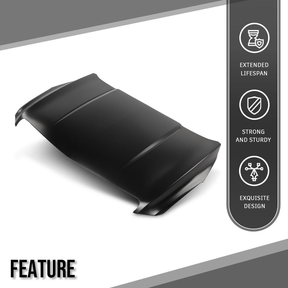 G-PLUS Front Hood Panel Compatible with Cadillac ATS 2013-2019 84076715 Black