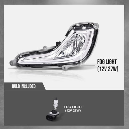 G-PLUS Bumper Fog Lights Compatible with Hyundai Accent 2012-2017 922011R010 922021R000 HY2592139 HY2593139 Left Driver Side & Right Passenger Side Clear Lens Fog Lamps