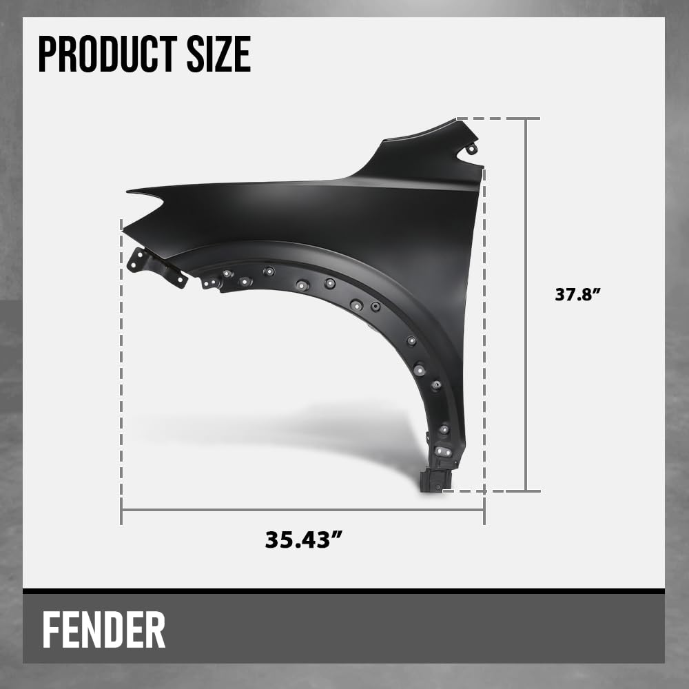 G-PLUS Fenders Pair LH & RH Compatible with Buick Encore GX Preferred 2020-2024 Fit Buick Encore GX (submodel: Avenir, Sport Touring) 2024 42766486, 42766485 Black