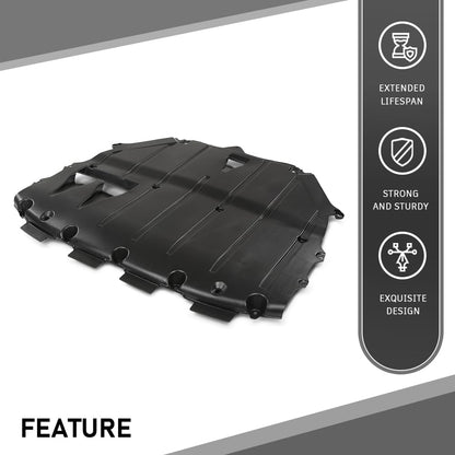 G-PLUS Front Engine Splash Shield, Compatible with Audi TT Base 2008-2009/ TT Quattro Base 2008-2015/ Quattro (submodel: Premium Plus, Prestige) 2012-2013, 8J8825237A, AU1228116