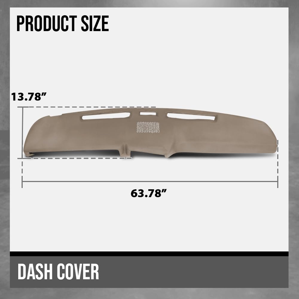G-PLUS Dash Cover Panel Compatible with Ford F100 F150 F250 F350 Bronco 1980 1981 1982 1983 1984 1985 1986 Brown