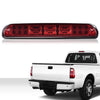 G-PLUS Rear LED Third Brake Light Compatible With Ford F250 F350 F450 F550 Super Duty 1999-2015,(NOT FOR Harley-Davidson Edition), 3rd Stop Lamps,Red Lens Chrome Housing