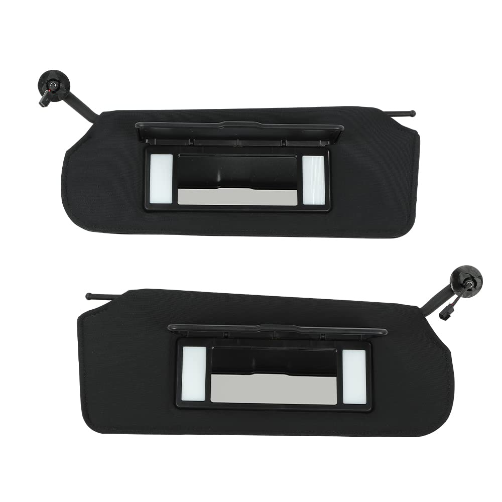 G-PLUS Sun Visor Vanity Mirror Sunvisors Shaded Compatible with Chevy C5 Corvette (8 Cyl, 5.7L) 1997 1998 1999 2000 2001 2002 2003 2004 1Pair Black Sun Visors 10442033 10442034