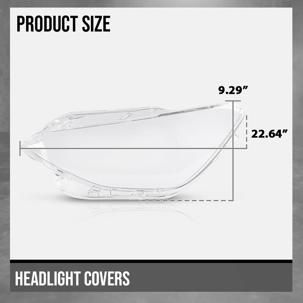 G-PLUS Headlight Lens Cover Compatible with BMW F20 2012-2014 Left & Right Pair Front Headlamp Lens Cover Clear