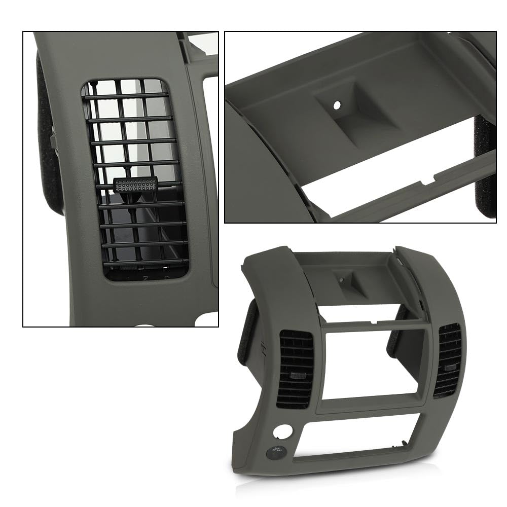 G-PLUS Center Dash Console Instrument Panel Cluster Lid Bezel Grey ABS Compatible with Nissan Frontier 2005-2020 Replacement for 68259ZP16D