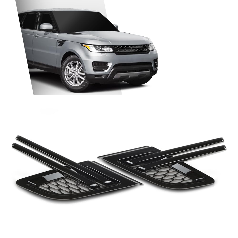 G-PLUS Fender Vent Grille Trim Louver Compatible with Land Rover Range Rover Sport 2014-2017 Without SVR Black