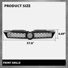 G-PLUS Front Upper Grille Trim for VW Jetta 2010-2014 Gloss Black Honeycomb Product Features